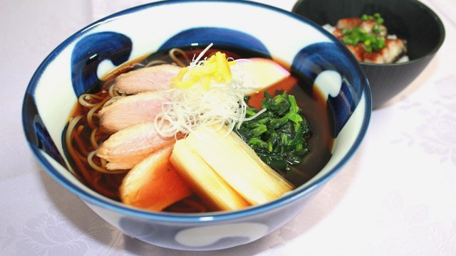 鴨南蛮蕎麦と本日のミニ丼セット
